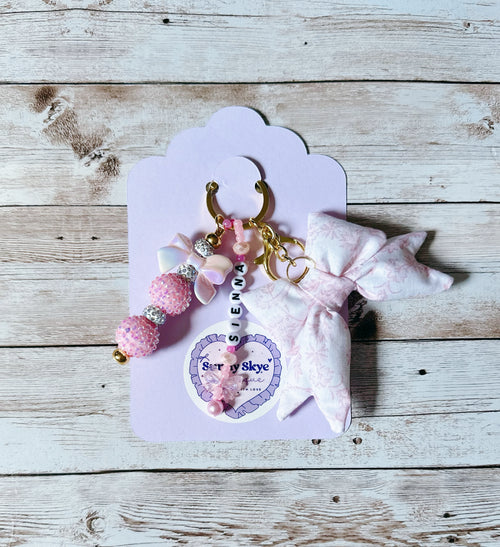 Custom Beaded and Puffy Bow Keychains
