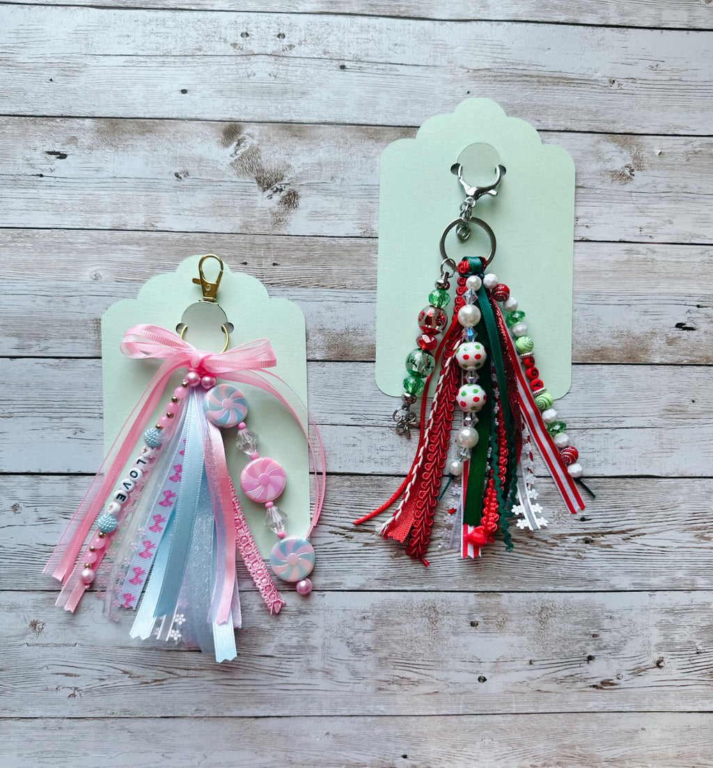 Custom Beaded Christmas Keychain
