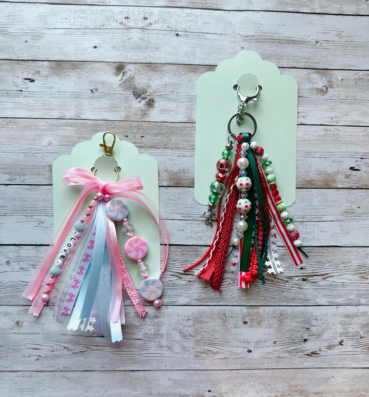 Custom Beaded Christmas Keychain