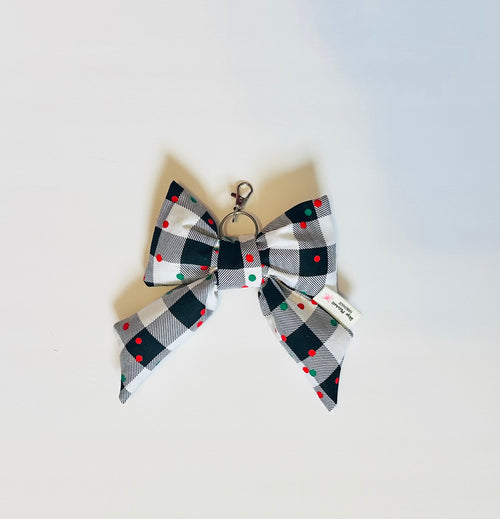 Christmas Puffy Bow Keychain