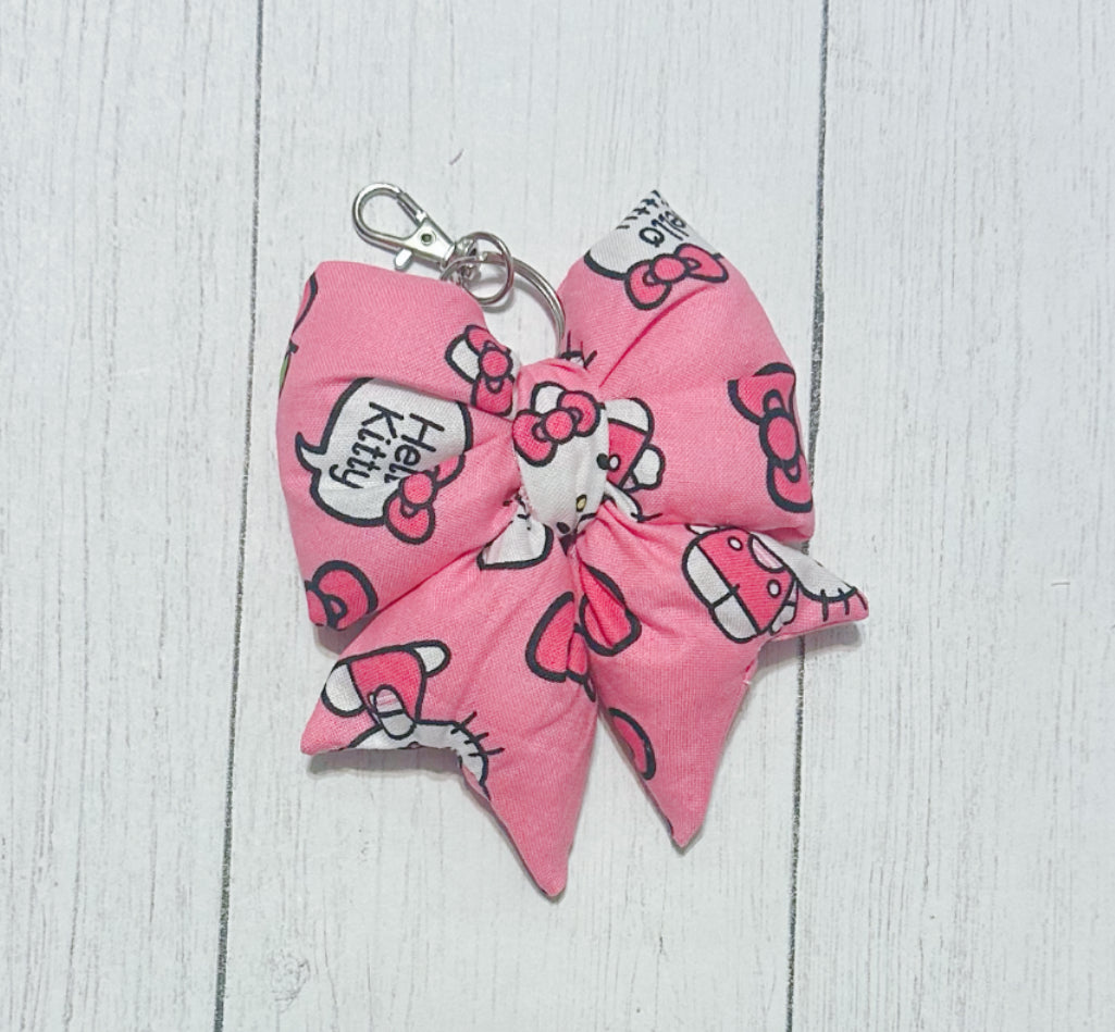 Hello Kitty Puffy Bow Keychains