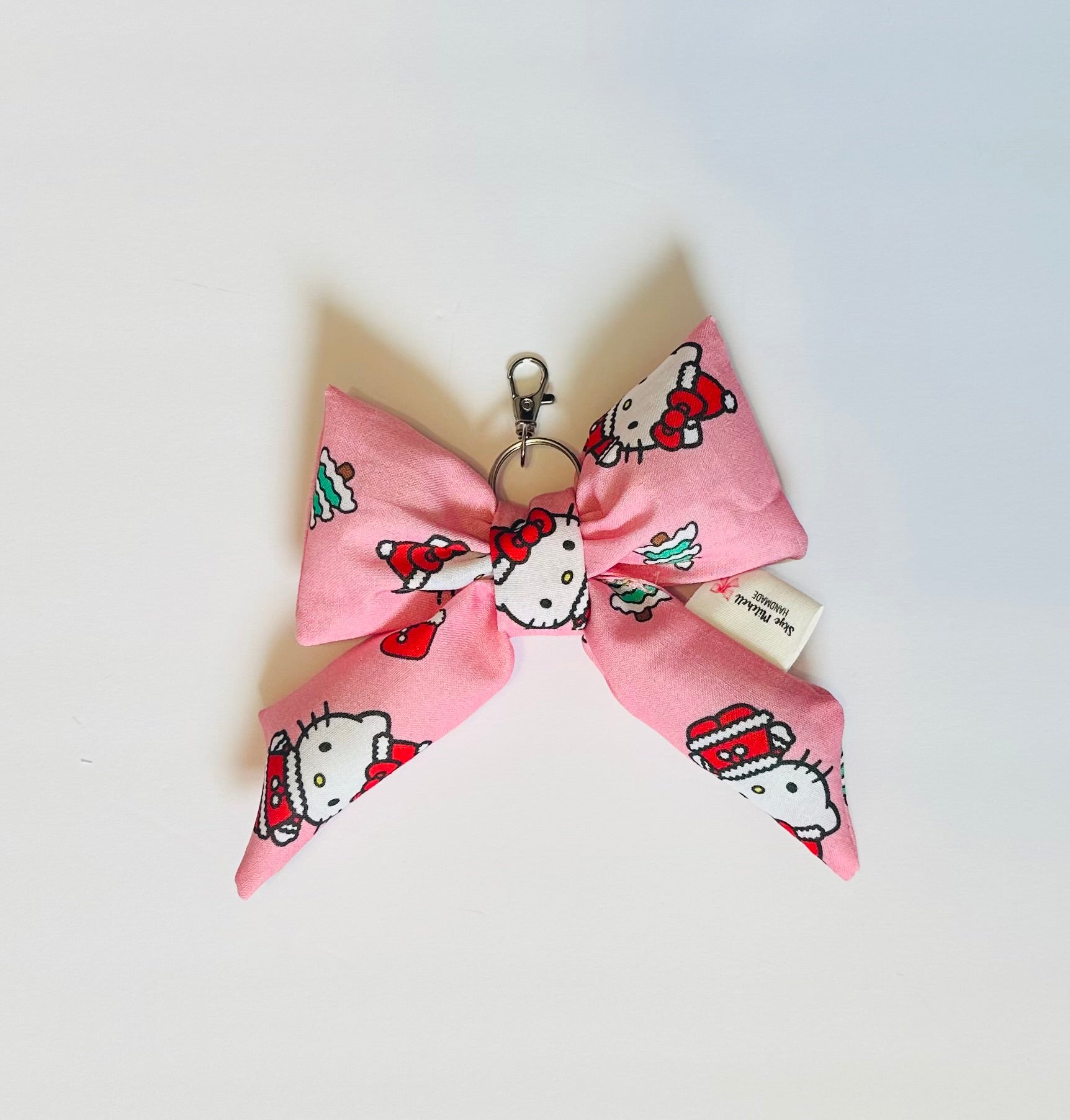 Christmas Puffy Bow Keychain