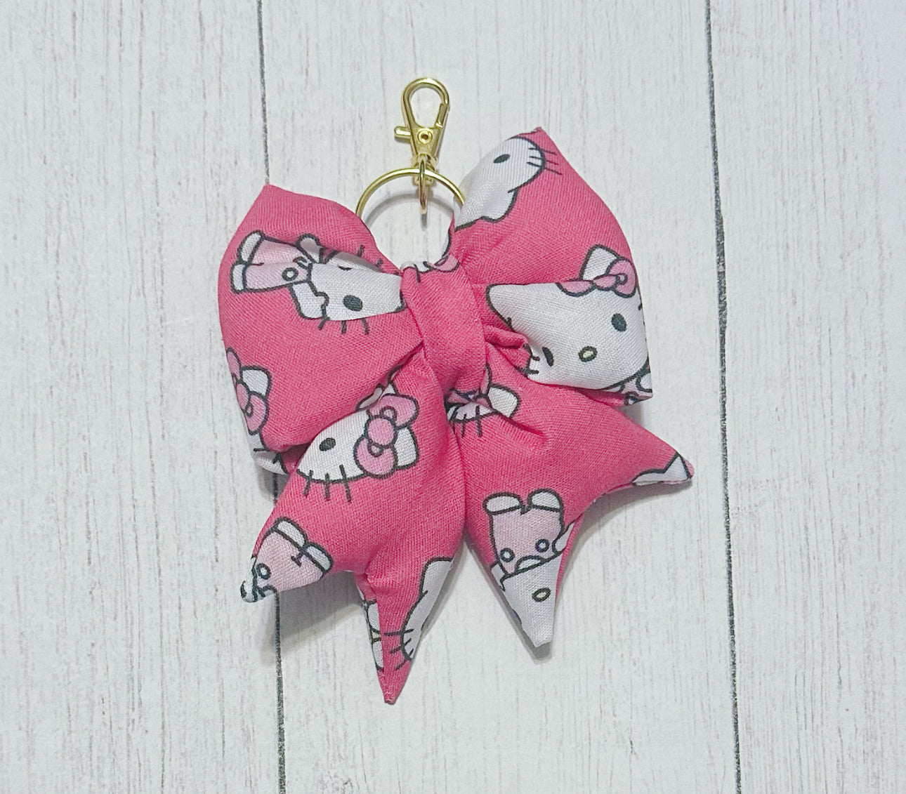 Hello Kitty Puffy Bow Keychains