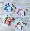 Custom Beaded and Puffy Bow Keychains