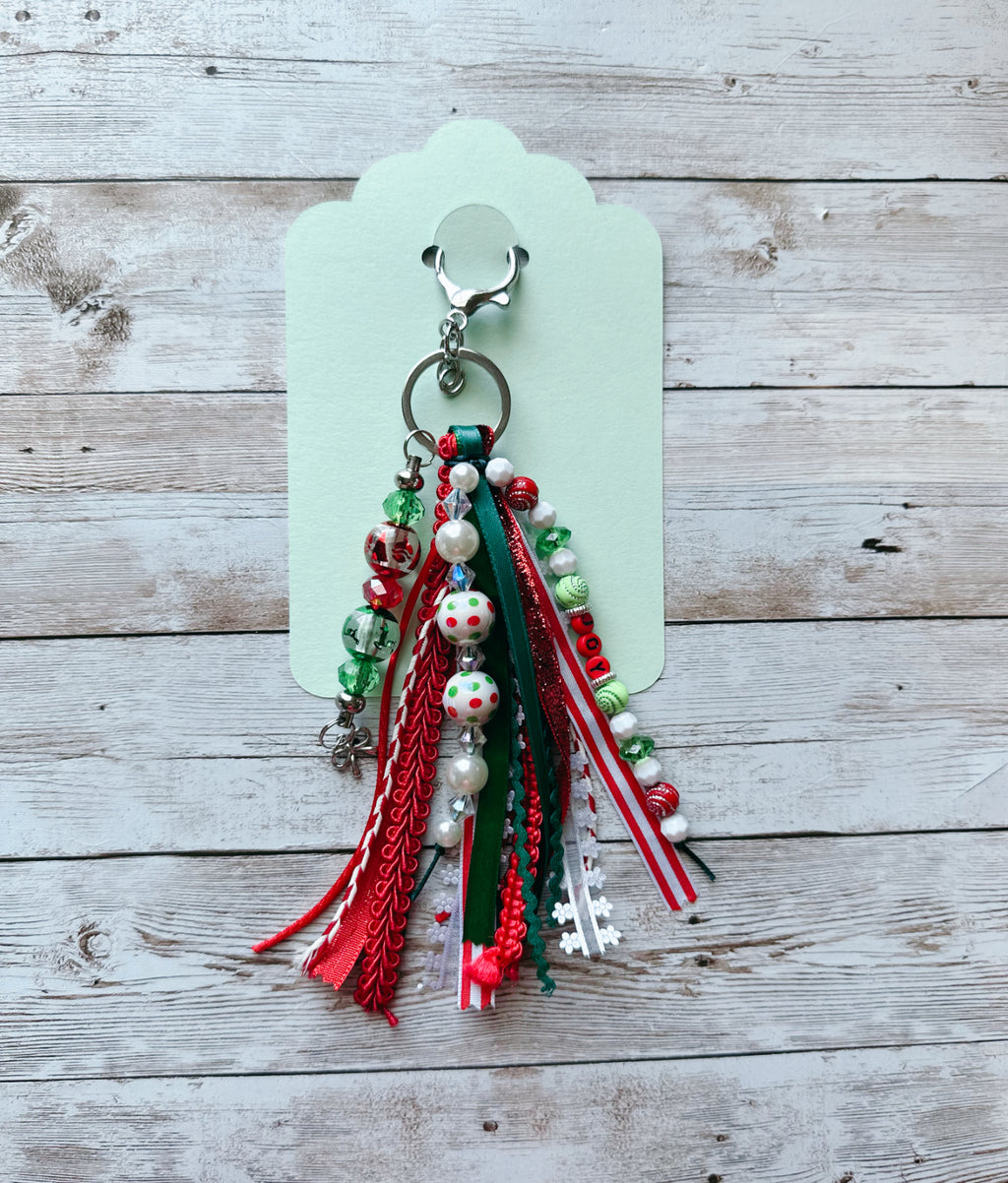 Custom Beaded Christmas Keychain